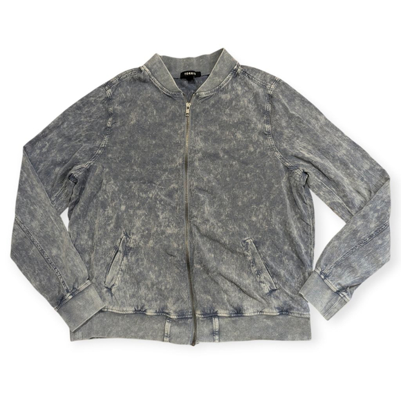 Torrid Jackets & Blazers - Torrid Lightweight Acid Wash Bomber Jacket Size 0 Grey 0X XL